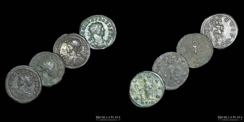 Probus. Lot x4. AE Antoninianii. Interesting selection of this emperor, nice gra...