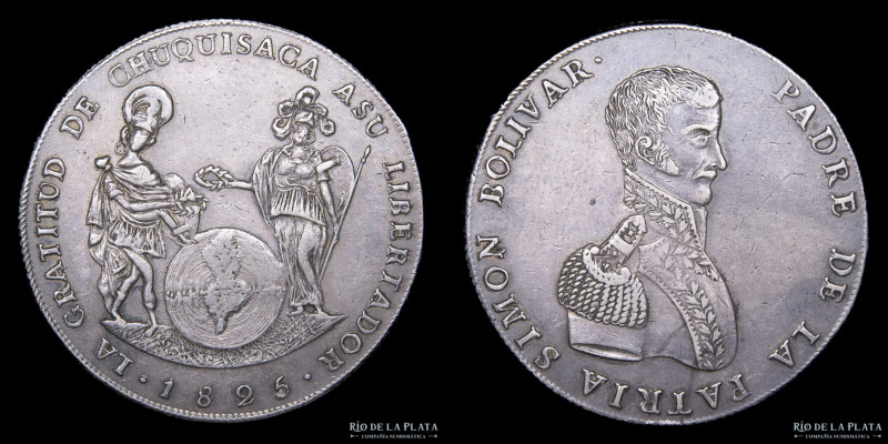 Bolivia. 1825. Padre de la Patria Simón Bolivar. Chuquisaca. Plata; 41.5mm; 35.3...