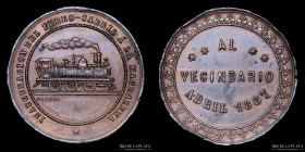 Argentina. Ferroviarias. 1887. FFCC a la Magdalena. Grande
