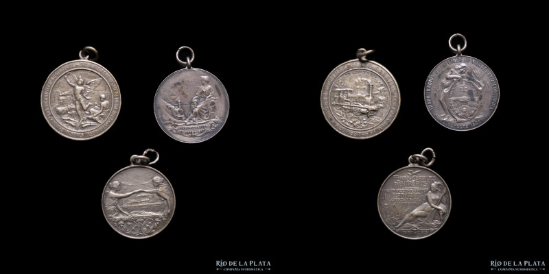 Argentina. Ferroviarias. 1902-1908. FFCC Argentinos x 3. Interesante lote compue...
