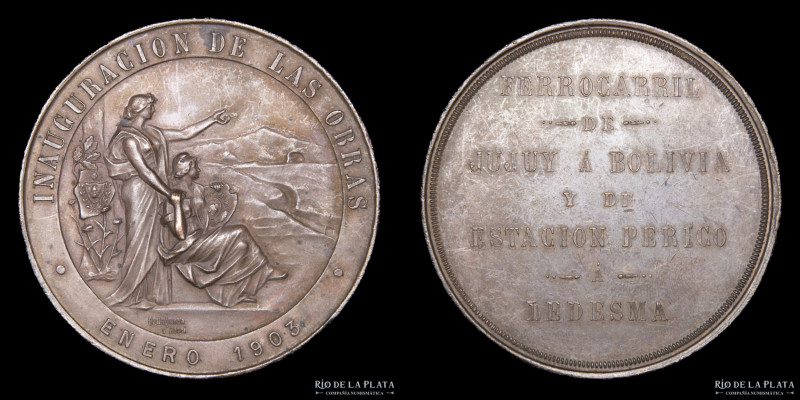 Argentina. Ferroviarias. 1903. FFCC de Jujuy a Bolivia y de Estación Perico a Le...
