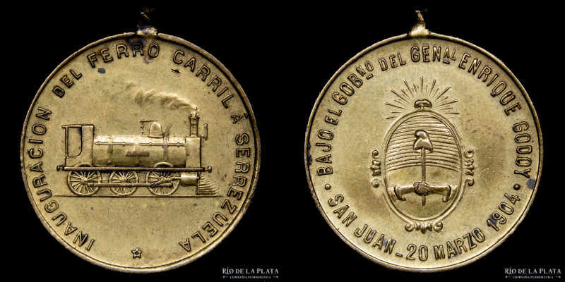 Argentina. Ferroviarias. 1904. San Juan. Inauguración en Trabajos Carril a Serre...