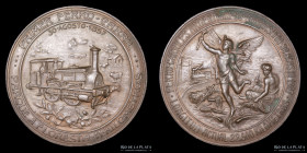 Argentina. Ferroviarias. 1907. FFCC Argentinos 50 Aniversario. Cobre
