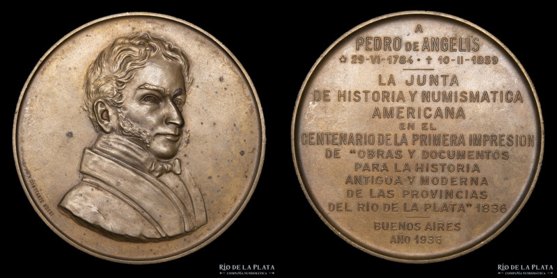 Argentina. 1936. La Junta de Historia y Numismática Americana a Pedro de Angelis...