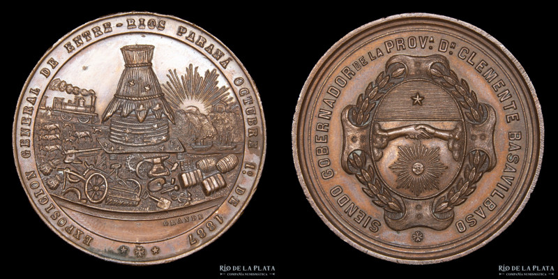 Argentina. 1887. Exposición General de Entre Ríos, Paraná. Gobernador Clemente B...