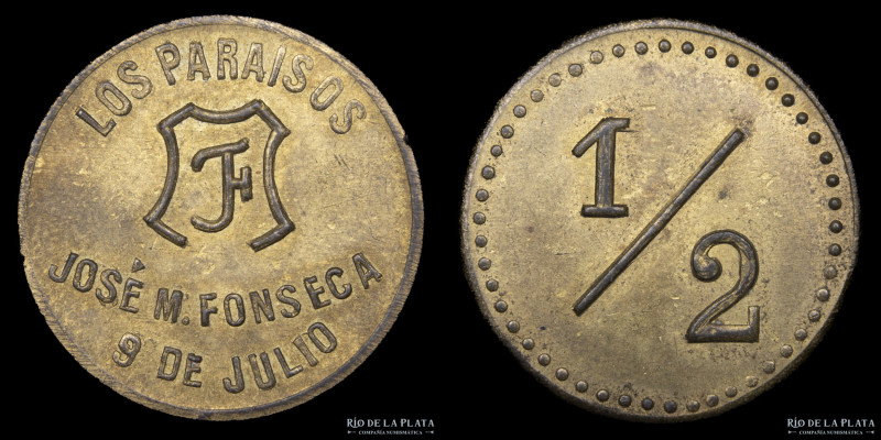 Argentina. Esquila. Valor 1/2. Los Paraisos. Bronce; 24mm; 4.75g José Fonseca. 9...