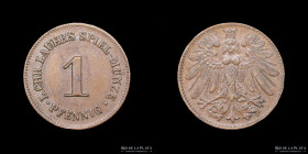 Alemania. Ficha 1 Pfennig 1883-1845. L. Chr. Lauer. Spiel Munze