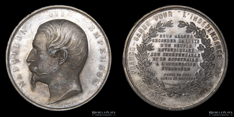 Francia. 1859. Napoleón III. Alianza Franco-Sarda por la independencia de Italia...