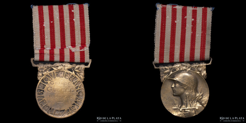 Francia. 1918. Grande Guerre. Grabador: Morlon. Bronce; 37mm; 22.76g (XF)

USD...