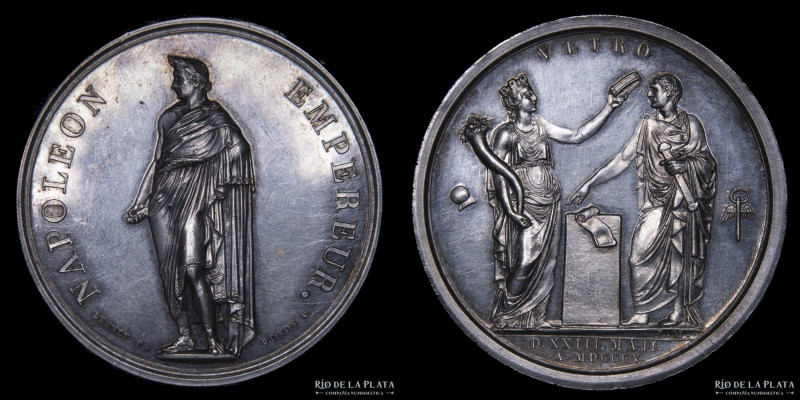 Francia. Napoleón I. Coronación en Milán. 1805. Plata; 41mm; 37.74g. A: NAPOLEON...