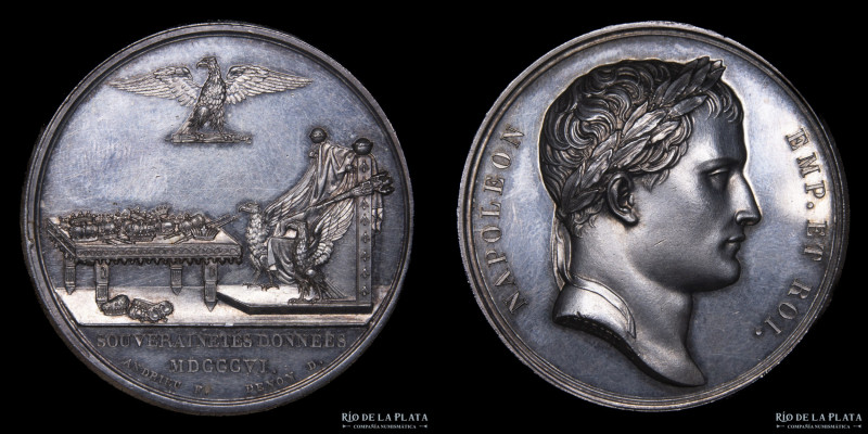 Francia. Napoleón I. Soberanías otorgadas a los reyes de Baviera y Würtenburgo. ...