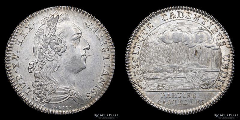Francia. 1750. Jetón. Luis XV (1715-1774). Administración de Partidas e Ingresos...