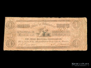Buenos Aires. 1 Peso 1841. Rosas. Pick S377a