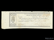 Buenos Aires. Administracion Casa de Moneda. Cheque 1850