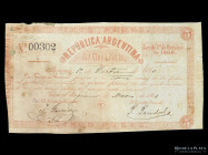 Republica Argentina. 5 Pesos 1861. Pick S219