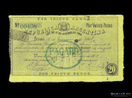 Republica Argentina. 20 Pesos 1861. Pick S221