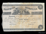 Republica Argentina. 100 Pesos 1861. Pick S223