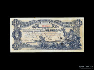Buenos Aires. Certificado Deposito. 1 Peso 1891 cancelado