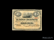 Cordoba. Banco Argentino. 1 Real Plata Boliviana 1873. Pick S1477