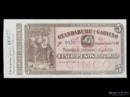 Entre Rios. Oxandaburu y Garbino. 5 Pesos Bolivianos 1867 Remainder. Pick S1776