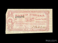 Entre Rios. Banco Parana. 1 Real Boliviano 1868. Pick S1812
