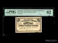 Santiago del Estero. 20 Centavos Fuertes 1876. PMG 62Unc