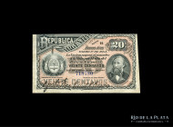 Argentina. Fraccionarios ABN. 20 Centavos 1884. Pick 7a