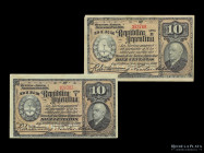 Argentina. Fraccionarios 1891. 2x 10 Centavos 1893-94. Pick 211b