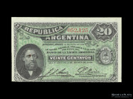 Argentina. Fraccionarios 1895. 20 Centavos 1896. Pick 229a