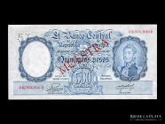 Argentina. MN. Muestra 500 Pesos 1952. Pick 268a