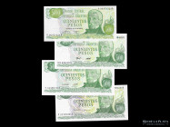 Argentina. Pesos Ley. 4x 500 Pesos 1975-82 Reposicion