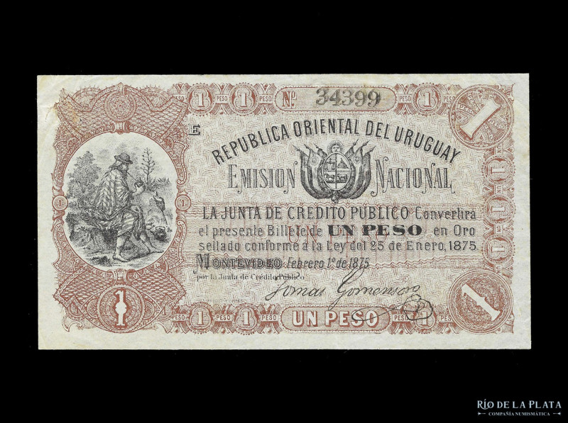 Uruguay. 1 Peso 1875. Pick A118 (VF+)

USD 200 - 250

Nota: Al precio de mar...