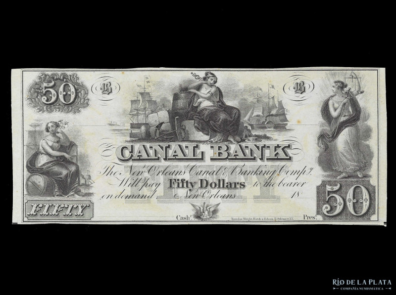 USA. Canal Bank. New Orleans. 50 Dollars 18xx Remainder (UNC) 

USD 60 - 120
...