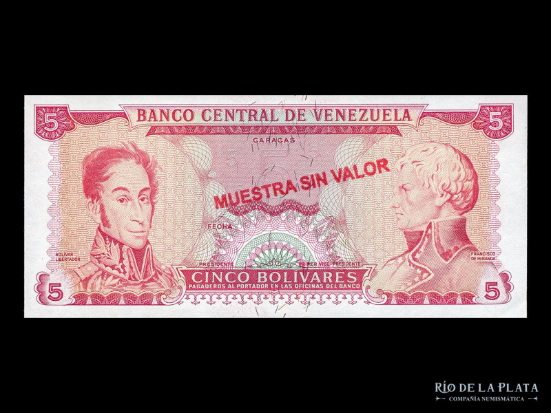 Venezuela. Specimen 5 Bolivares ND1968-74. Pick 50s (UNC)

USD 40 - 80

Nota...