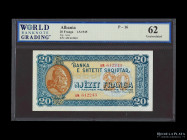 Albania. 20 Franga 1945. Pick 16 Certificado