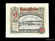 Alemania. Notgeld Osterwick. 20 Mark 1922 Cuero blanco