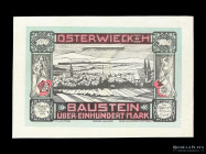 Alemania. Notgeld Osterwick. 100 Mark 1922 Cuero blanco