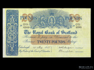 Escocia. Royal Bank. 20 Pounds 1957. Pick 319c
