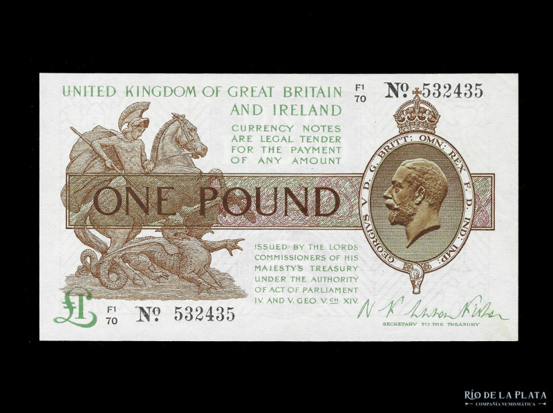 Gran Bretaña. United Kingdom of Great Britain and Ireland. 1 Pound 1922-23. Pick...