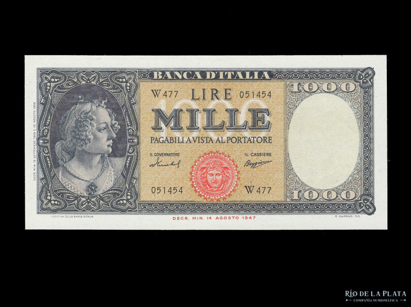 Italia. Banca d´Italia. 1000 Lire 1959 Reposición. GC.470s; Pick 88* (UNC)

US...
