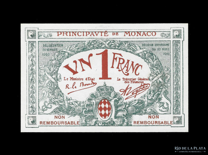 Mónaco. Essai 1 Franc 1920. Not in Pick, similar Pick 5p (UNC)

USD 200 - 300...