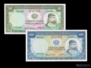 Guinea Portuguesa. 50 y 100 Escudos 1971. Pick 44a y 45a