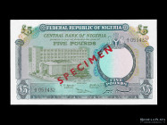 Nigeria. Specimen 5 Pounds 1967. Pick 9s
