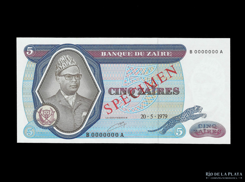 Zaire. Specimen 5 Zaires 1979. Pick 22s (UNC)

USD 40 - 80

Nota: Al precio ...