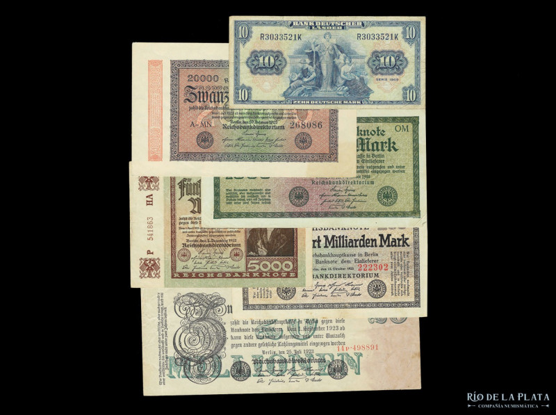 Alemania. Lote x 11 billetes 1908-1949, todos diferentes. (VF-XF)

USD 10 - 20...