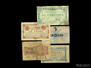 Francia WWI. Lote x 5 bonos 1915-1919