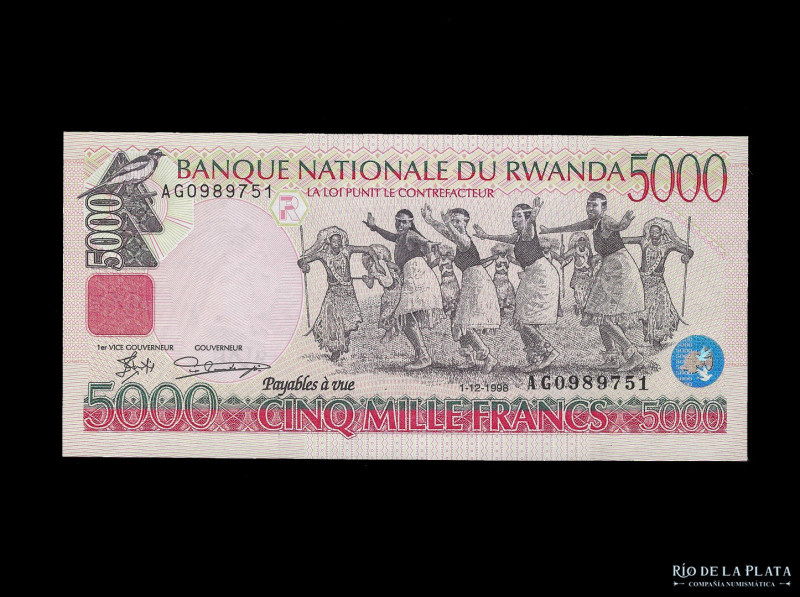 Rwanda. 5000 Francs 1998. Pick 28a (UNC)

USD 15 - 30

Nota: Al precio de ma...