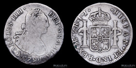Lima. Carlos IV. 2 Reales 1794 IJ. KM95
