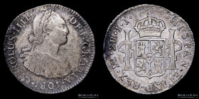Lima. Carlos IV. 2 Reales 1801 IJ. KM95