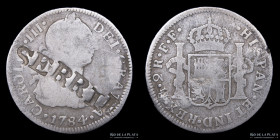 Mexico. Carlos III. 2 Reales 1784 FF. "SERRIL" KM88